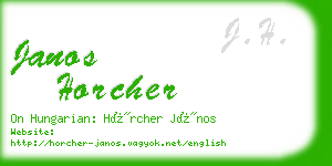 janos horcher business card